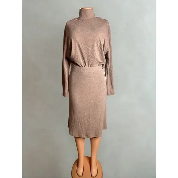 OGL MIDI SKIRT WITH LONG SLEEVE SHIRT WITH BUILTIN BRA SET SIZE S NWT - Picture 3 of 5